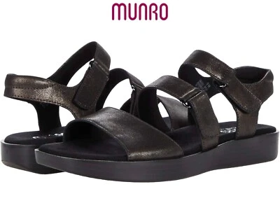 MUNRO NIB $180 SHY BRONZE METALLIC LEATHER SANDAL. MADE IN USA. SIZE 7.5 W - Image 1 of 4