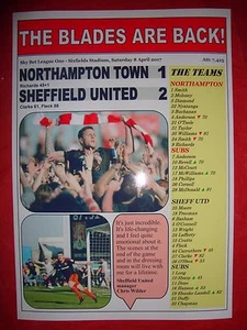 Northampton Town 1 Sheffield United 2 - Sheff Utd promovido 2017 - impresión de recuerdo - Imagen 1 de 1