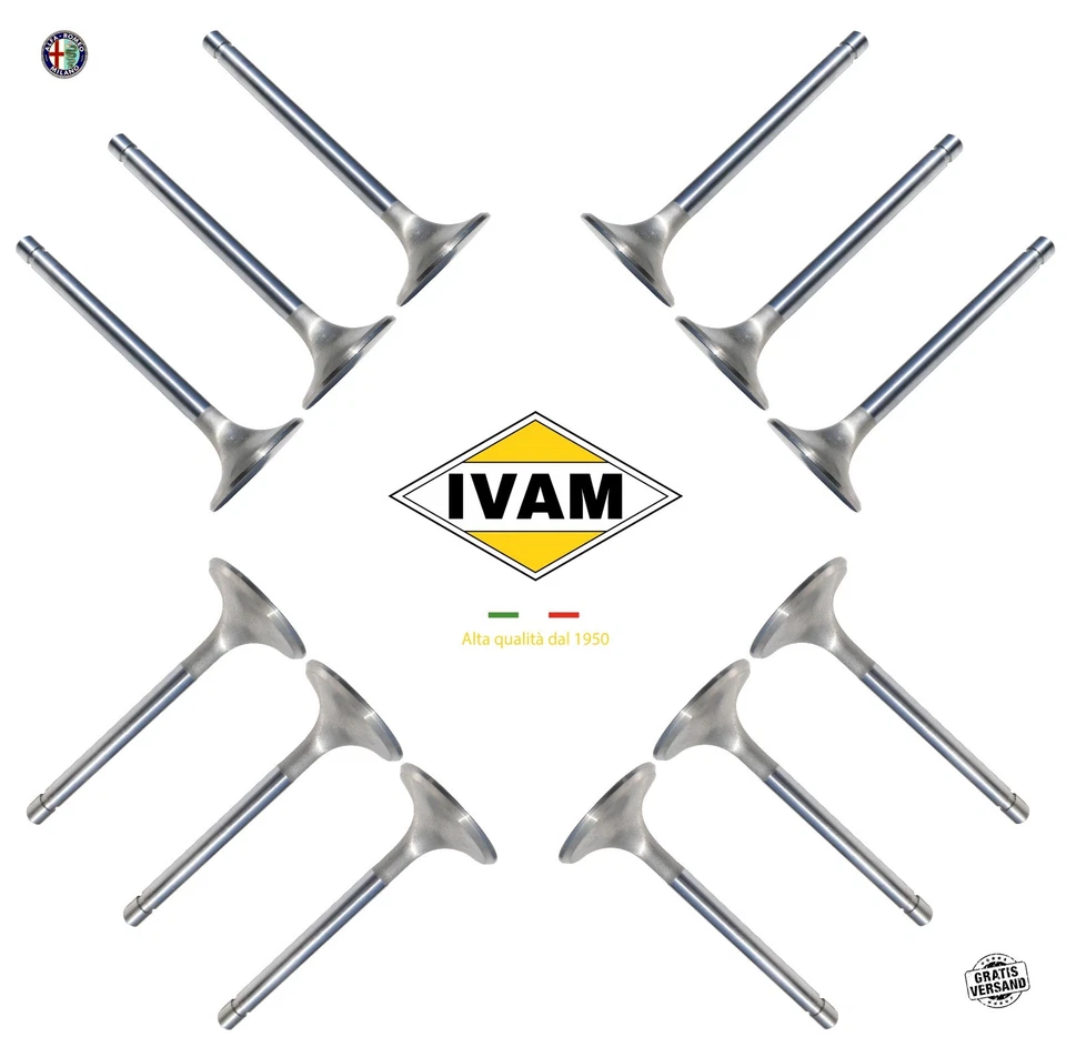 6x Auslaßventil + 6x Einlaßventil Ferrari 246 Gt Gts Ivam 36,5 Mm Valve 1969-74 - Imagem 1 de 4