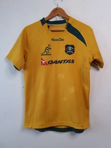 Australian rugby union jersey wallabies size mens medium yellow green - Picture 1 of 12