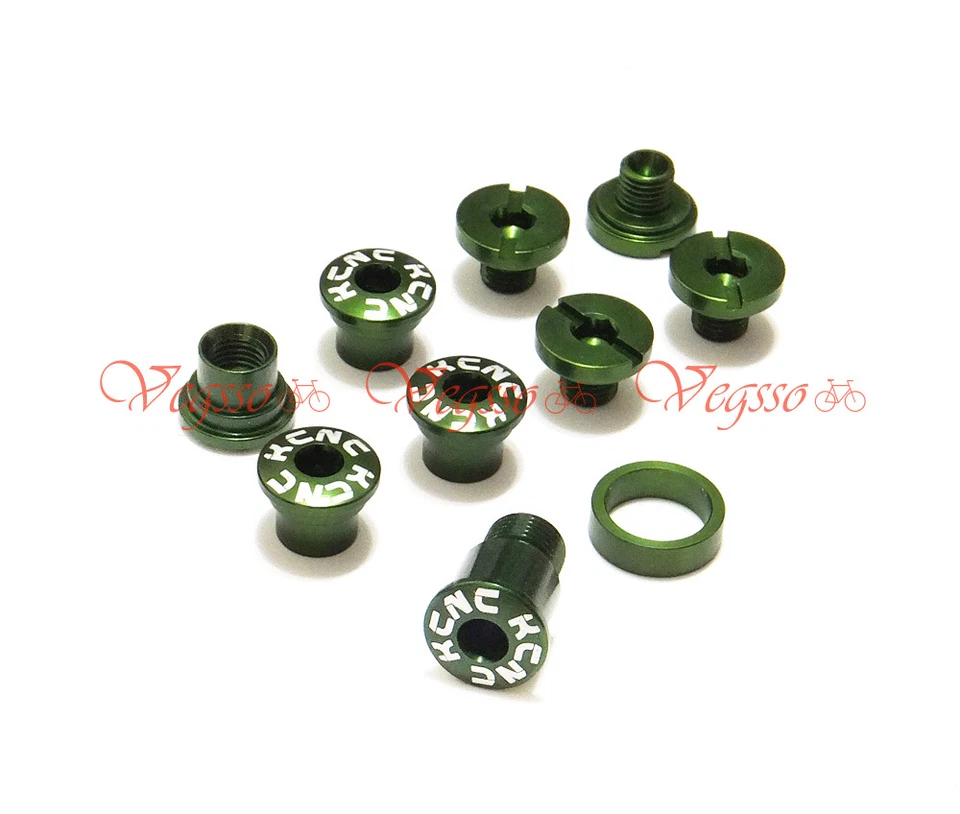 NEW KCNC CRANK CHAINRING BOLTS SCREWS FOR CAMPY CAMPAGNOLO AL7075, GREEN - Image 1 of 4