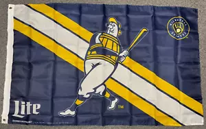 New Milwaukee Brewers Wisconsin Miller Lite Flag 30”x48” MLB Man Cave Beer - Picture 1 of 2