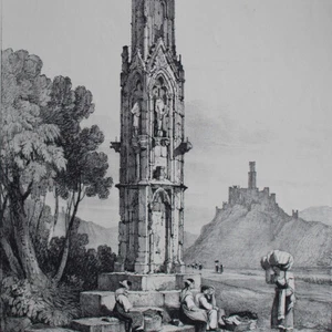 Samuel Prout Alta Cruz Godesberg Vista Histórica Litografía Principios Siglo XIX - Imagen 1 de 4