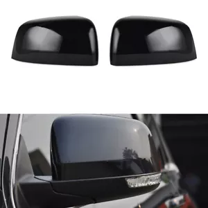 Black Wing Mirror Cover Right Left Fit For Jeep Grand Cherokee 2011 2012-2022 - Picture 1 of 12