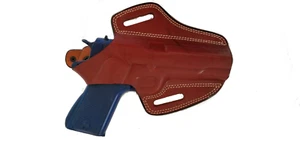 Armadillo Holsters Inc. Tan Butterfly Belt Holster w/snap for 1911 w/rail (OWB) - Picture 1 of 2