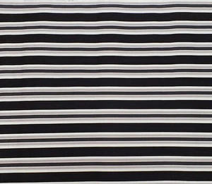 3.5 Yards Waverly Large Stripe Fabric - Black & White - 100% Cotton - 185 GSM - Picture 1 of 3
