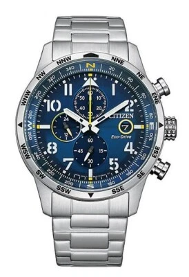 Citizen Eco-Drive Men's Chronograph Calendar Silver Watch 43MM CA0790-59L - Image 1 of 2