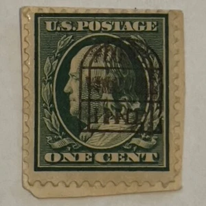 ERROR FRANKLIN 1C US STAMP WITH DOUBLE TOMBSTONE CANCELS, ON PAPER - Picture 1 of 1