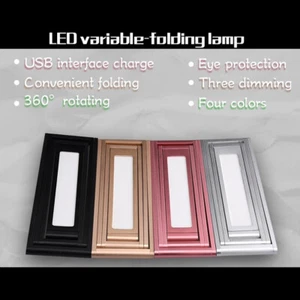 LED ALUMINIUM FOLDING FOLDABLE USB RECHARGEABLE BATTERY READING DESK TABLE LAMP - Picture 1 of 7
