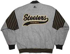 Vintage 80s Starter Pittsburgh Steelers Wool Script Letterman Jacket Men's Large - Picture 1 of 11