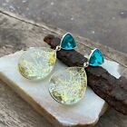 925 Sterling Silver Jewelry For Women Gold Rutilated Quartz Apatite Drop Earring