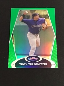 2008 Topps Finest Troy Tulowitzki Green Refractor #90/199 Colorado Rockies #13