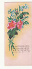 M Safford & Co Booksellers Stationers Norwich CT Pink Flowers Vict Card c1880s