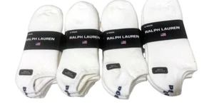 RALAPH LAUREN® Women Full Cushioned Cotton NO-SHOW Socks 6 Pairs "MADE IN USA" - Picture 1 of 4