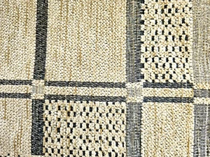 Black /Pale Gold Heavyweight Chenille Curtain/Upholstery Fabric 1.42m x 2.28m - Picture 1 of 6