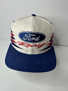 Vintage Ford Racing Logo Athletic Diamond Cut Snapback Rare - Picture 1 of 13