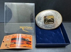 Montana Plateros Hebilla de Cinturón John Deere Festoneado Dos Tonos NUEVO - Imagen 1 de 4