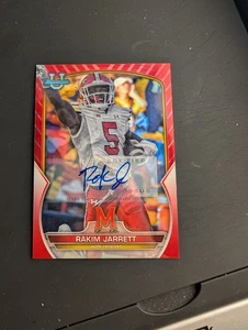 Rakim Jarrett Red Auto /5 2022 Bowman Chrome U University - Imagen 1 de 2