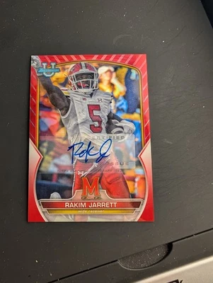 Rakim Jarrett Red Auto /5 2022 Bowman Chrome U University - Image 1 of 2