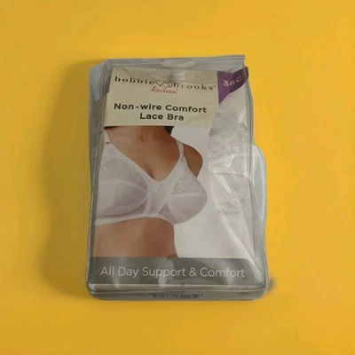 Sutiã de renda Bobbie Brooks / branco / sem fio confortável / tamanho 36C - Imagem 1 de 4