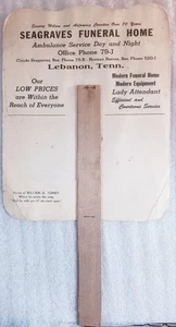Fanático de publicidad vintage de la funeraria Seagraves Líbano Tennessee alrededor de 1940-1950 - Imagen 1 de 8