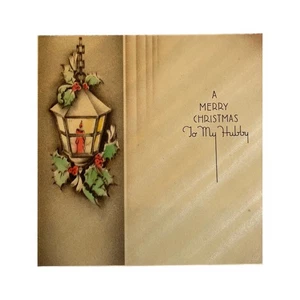 Vintage Punze Weihnachtskarte 1936 klappbar strukturiert irisierend Perlenfarbe SIEHE - Bild 1 von 7