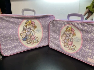 Vintage Holly Hobbie Doll Purple Overnight Bag Luggage Duffle Suitcase Set W21 - Picture 1 of 18