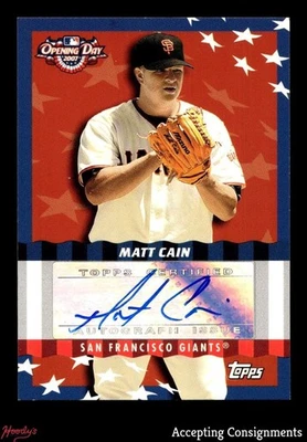 Autógrafos Topps Opening Day 2007 Matt Cain Auto Giants Foto 1 de 2