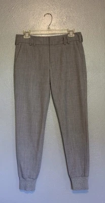 Vince Gray Ribbed Cuff Dress Up Trouser Joggers Wool Cashmere Size 2 - Image 1 of 4