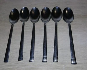 Oneida Sunny Brook Oval Soup Spoons Stainless Set of 6 Silver Flatware 6.25" - Picture 1 of 7