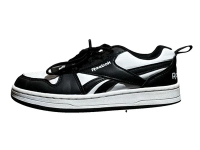 Reebok Shoes Youth 13 Boys Court Drift Athletic Low Sneakers Black White Leather - Image 1 of 4