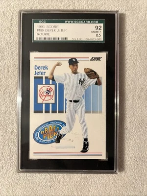 1993 Score #489 New York Yankees Derek Jeter Rookie Baseball Card SGC 8.5 NM/MT+ - Image 1 of 2