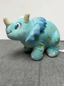 Disney Animal Kingdom Dinosaur Plush Blue Triceratops Dinoland Gold Stars 10" - Picture 1 of 4