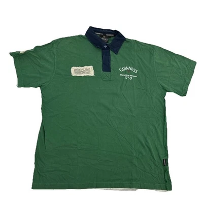 吉尼斯衬衫男式 L 绿色短袖 Polo 官方吉尼斯商品啤酒 — 第 1/4 张图片