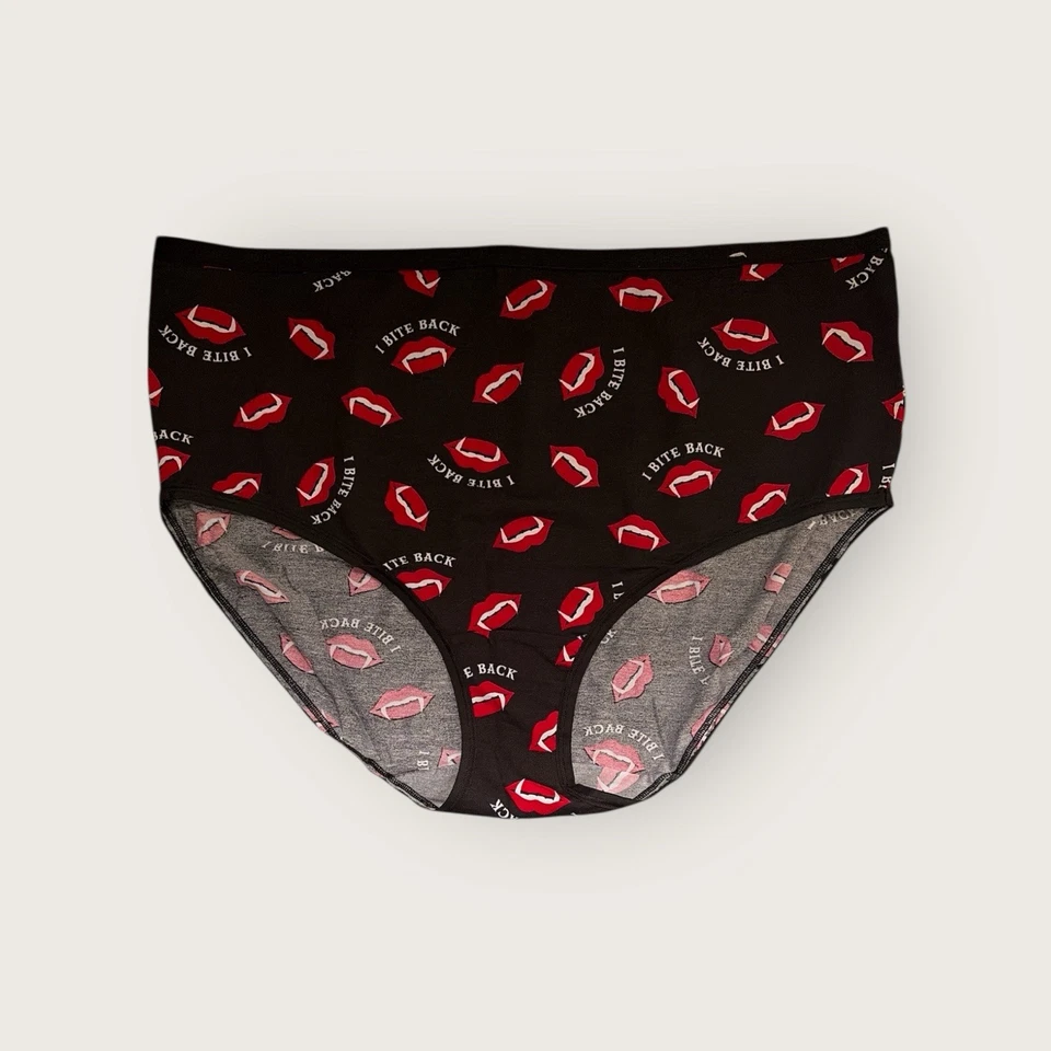 Lane Bryant Cacique 18/20 Algodón Pierna Alta Calzoncillo Panty Muerto Labios Traseros Vampiro Foto 1 de 1