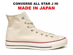 Converse Lona All Star J Hi Blanco Sin Blanquear Hecho en Japón EE. UU. 3.5-11.5 Nuevo - Imagen 1 de 12