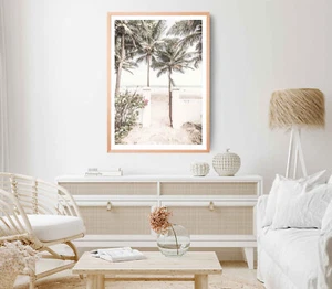 Palm Trees & Wall Print, Trees Wall Art, Palm Trees Framed Beach Wall Art, Sea - Bild 1 von 5
