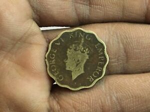 Vintage Old Rare George VI King Emperor One Anna 1942 Coin