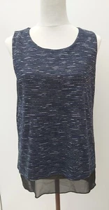 QED London Size 14 Tunic Top Navy Blue Black White Striped Lined Ladies Blouse - Picture 1 of 11