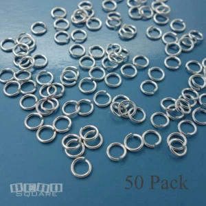 50 conectores de anillo de salto abierto de plata esterlina sólida calibre 22 0,6 mm x 4 mm #33102-H - Imagen 1 de 3