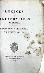 LOGICES ET METAPHYSICES ELEMENTA - 1829 - Imagen 1 de 1