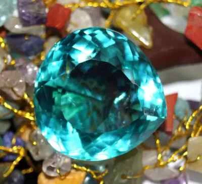 Piedra preciosa suelta natural de 1000 quilates con topacio azul corte pera certificada con regalo gratis Foto 1 de 4