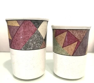 STUDIO NOVA PALM DESERT SALT & PEPPER SHAKER SET GEOMETRICAL DESIGN THAILAND - Picture 1 of 4