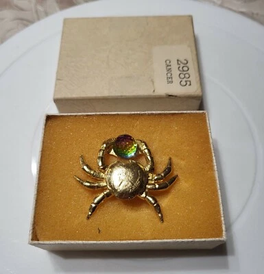 FIGURAS DEL ZODIACO WAPW INGLATERRA CÁNCER 5985 TONO DORADO CON BOLA DE CRISTAL Foto 1 de 4