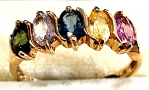 Gorgeous 14K Gold LGL 5 Color Gemstone Ring 2.2 Grm Size 7~100s MORE IN MY STORE - Picture 1 of 8