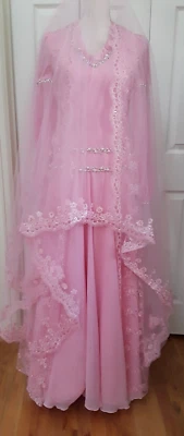 Medieval  Persian Princess Hand Sewn Costume Dress Pink Size 6/ Small - Image 1 of 4