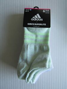 Adidas Girls Superlite No show 6 Pair Socks 3Y-9 Nwt
