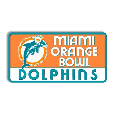 Placa de metal Miami Dolphins vintage Miami Dolphins arte de parede TIGELA LARANJA estádio - Imagem 1 de 4