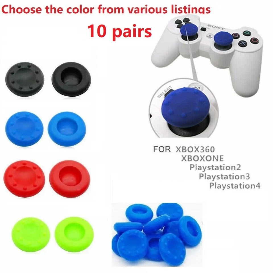 20X Controller Thumb Grips XBOX ONE SERIES S/X PS3/4 PS5 360 Dotted Rubber Pads - Image 1 of 4
