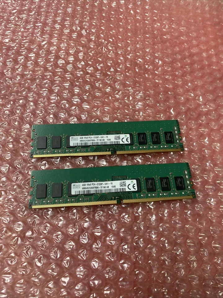 8GB SK Hynix 2 x 4GB PC4-2133P DDR4 Desktop RAM HMA451U6AFR8N-TF - Image 1 of 4